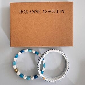 Roxanne Assoulin Turquoise and White Bracelet Set